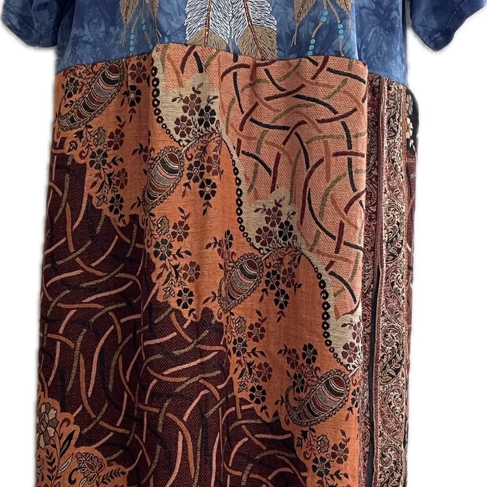 Upcycled boho maxi t-shirt dress. - Picture 9 of 11